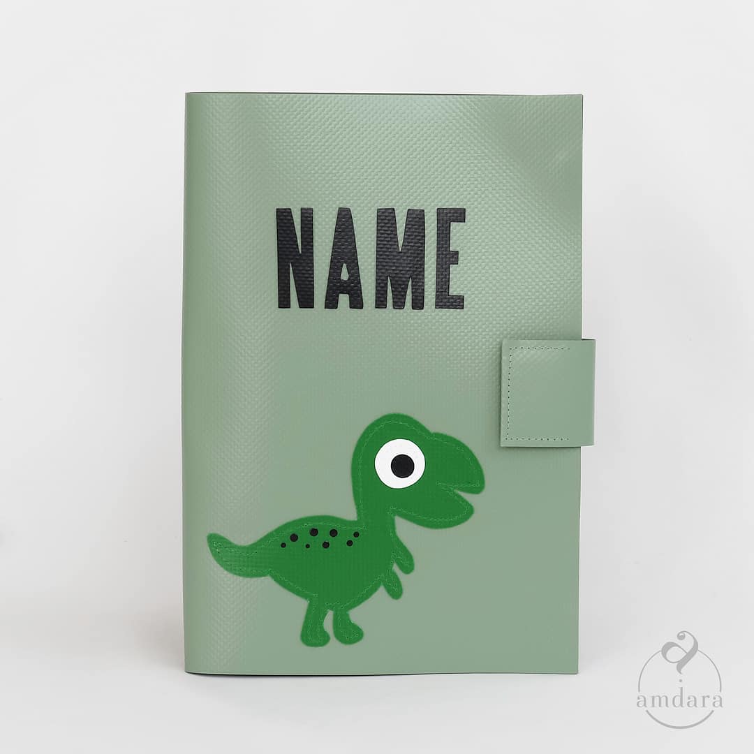Gesundheitshefthülle / Hülle fürs Gesundheitsheft aus Blache Dinosaurier