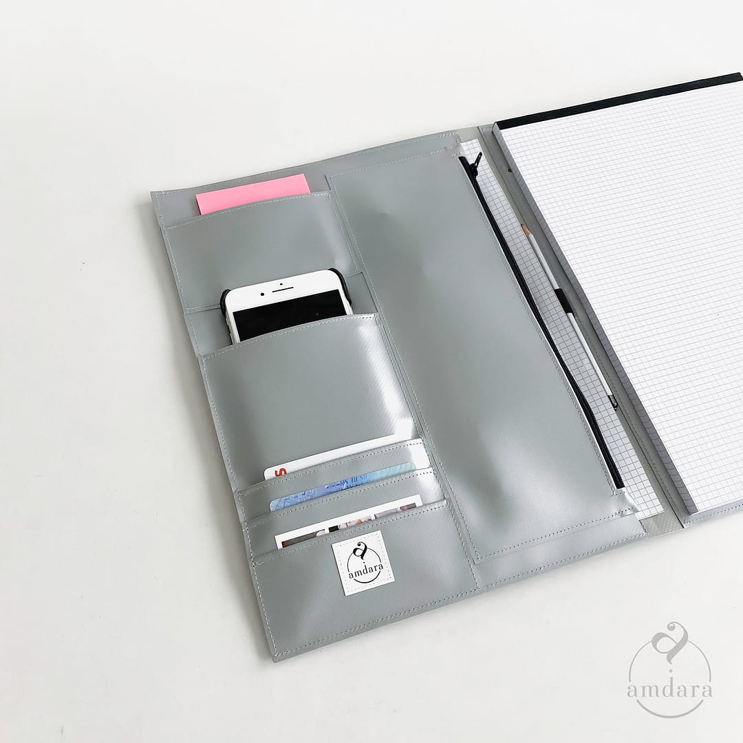 Schreibmappe, Malmappe, Arbeitsmappe, Notizblock A5 aus Blache