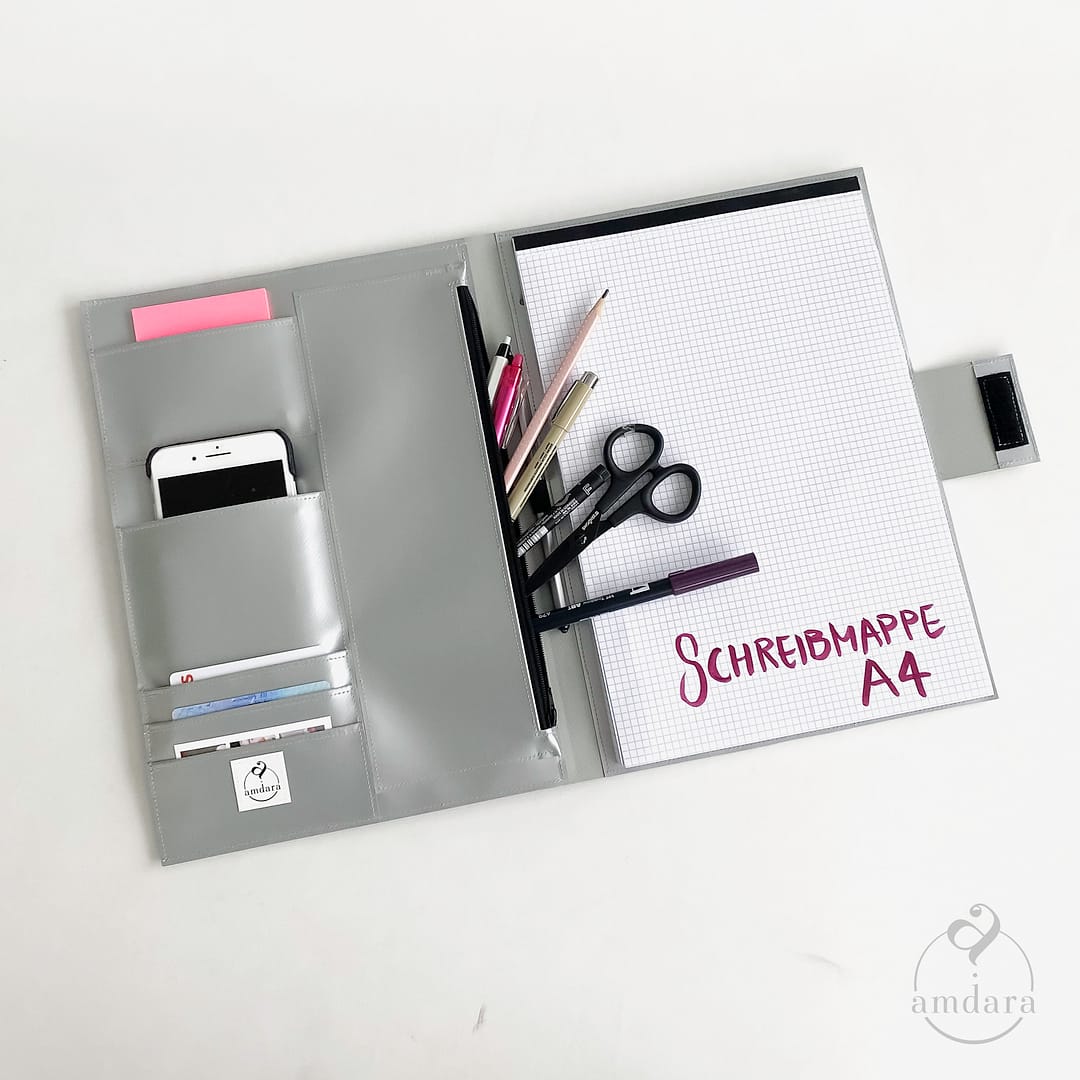 Schreibmappe, Malmappe, Arbeitsmappe, Notizblock A5 aus Blache