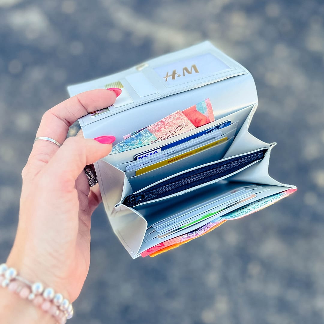 Portemonnaie, mittelgrosses Portmonee aus Blache