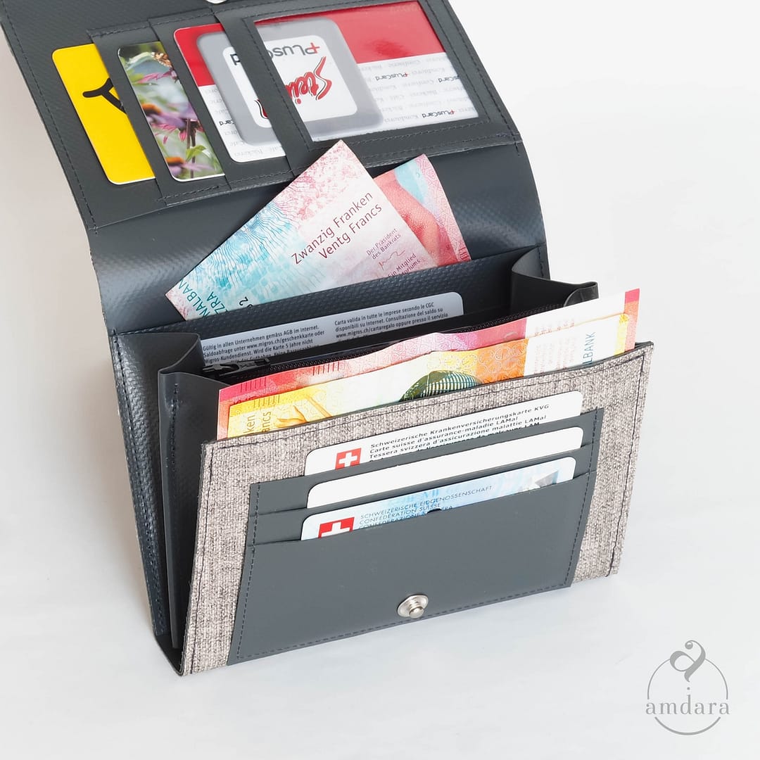 Portemonnaie, mittelgrosses Portmonee aus Blache