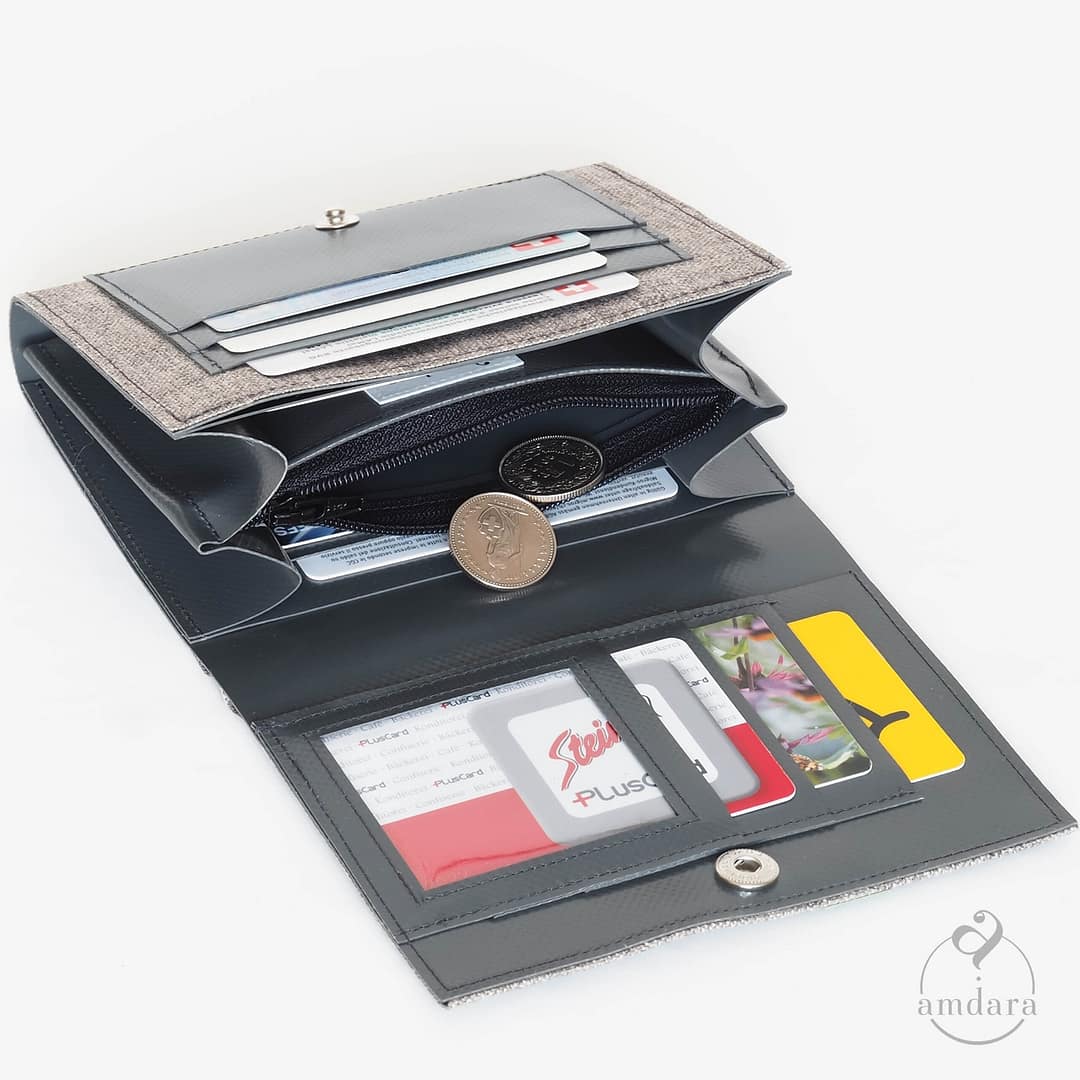 Portemonnaie, mittelgrosses Portmonee aus Blache