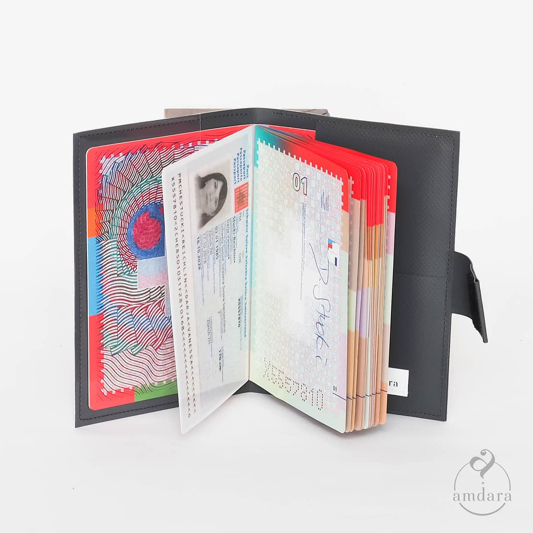 Passhülle, Passetui, Schutzhülle für den Pass aus Blache