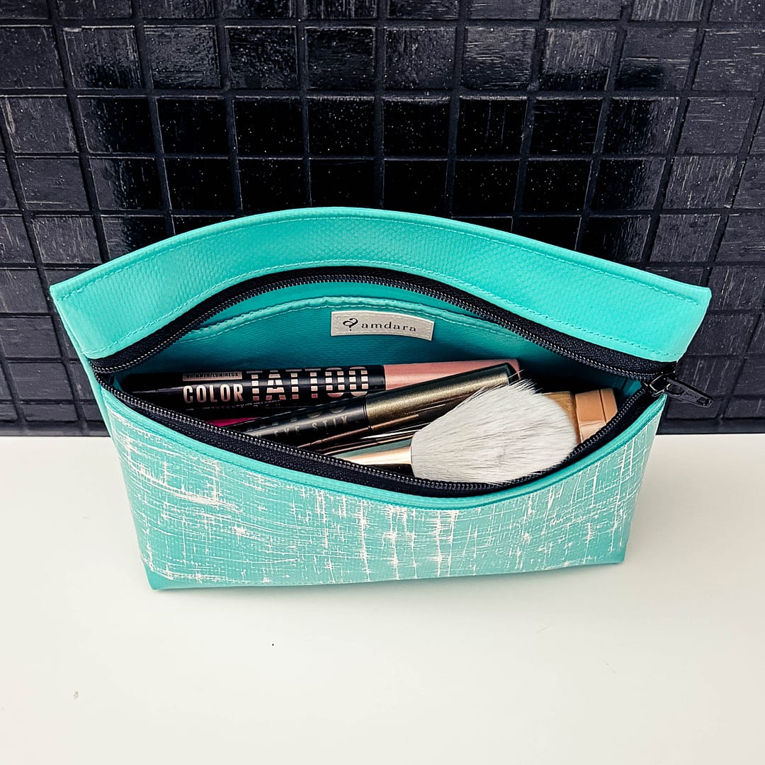 Necessaire, Kulturbeutel, Kosmetiktasche, Krimskrams Täschchen, Nagellacktasche, auswaschbar, aus Blache