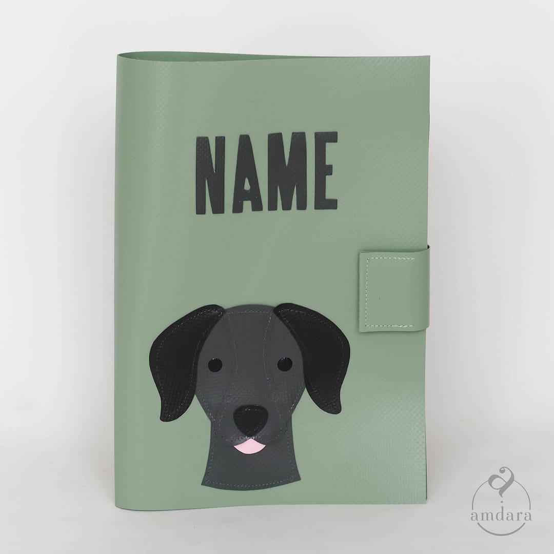 Gesundheitshefthülle / Hülle fürs Gesundheitsheft aus Blache Hund
