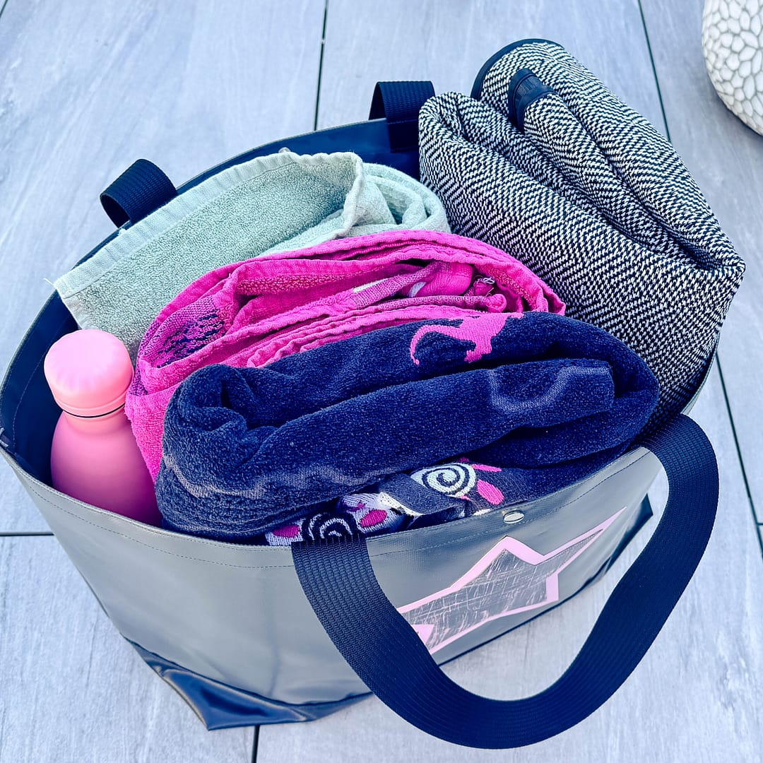 Shopper Tasche Maxi, XL Tasche, grosse Badetasche, Einkaufstasche aus Blache