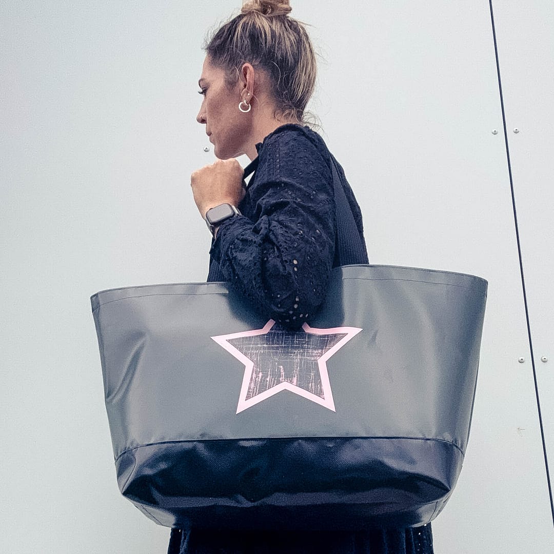 Shopper Tasche Maxi, XL Tasche, grosse Badetasche, Einkaufstasche aus Blache