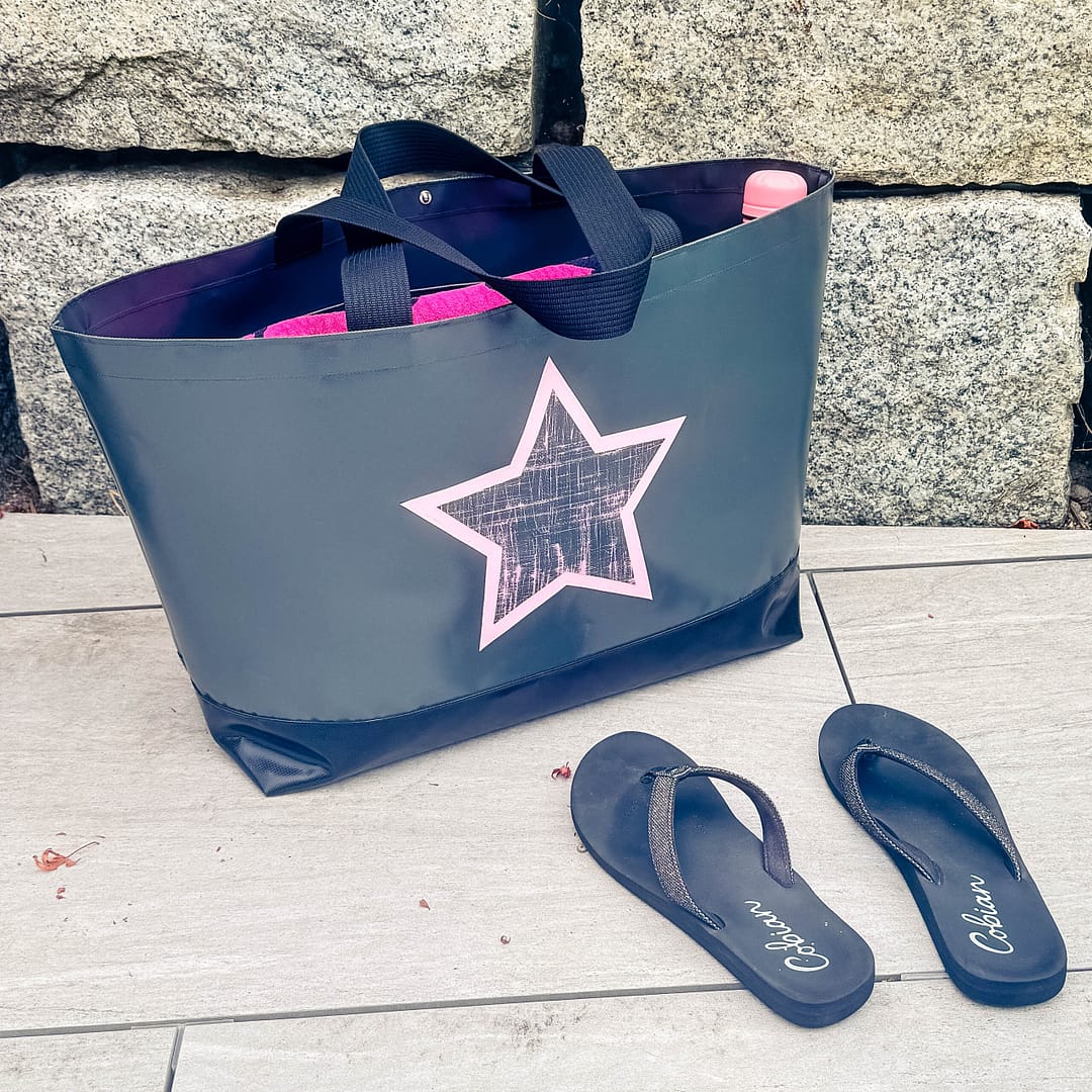 Shopper Tasche Maxi, XL Tasche, grosse Badetasche, Einkaufstasche aus Blache