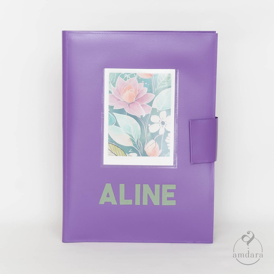 Malmappe, Zeichenmappe, Schreibmappe, Notizblock A5 aus Blache