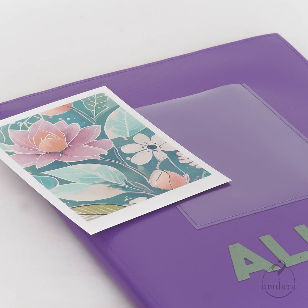 Malmappe, Zeichenmappe, Schreibmappe, Notizblock A5 aus Blache