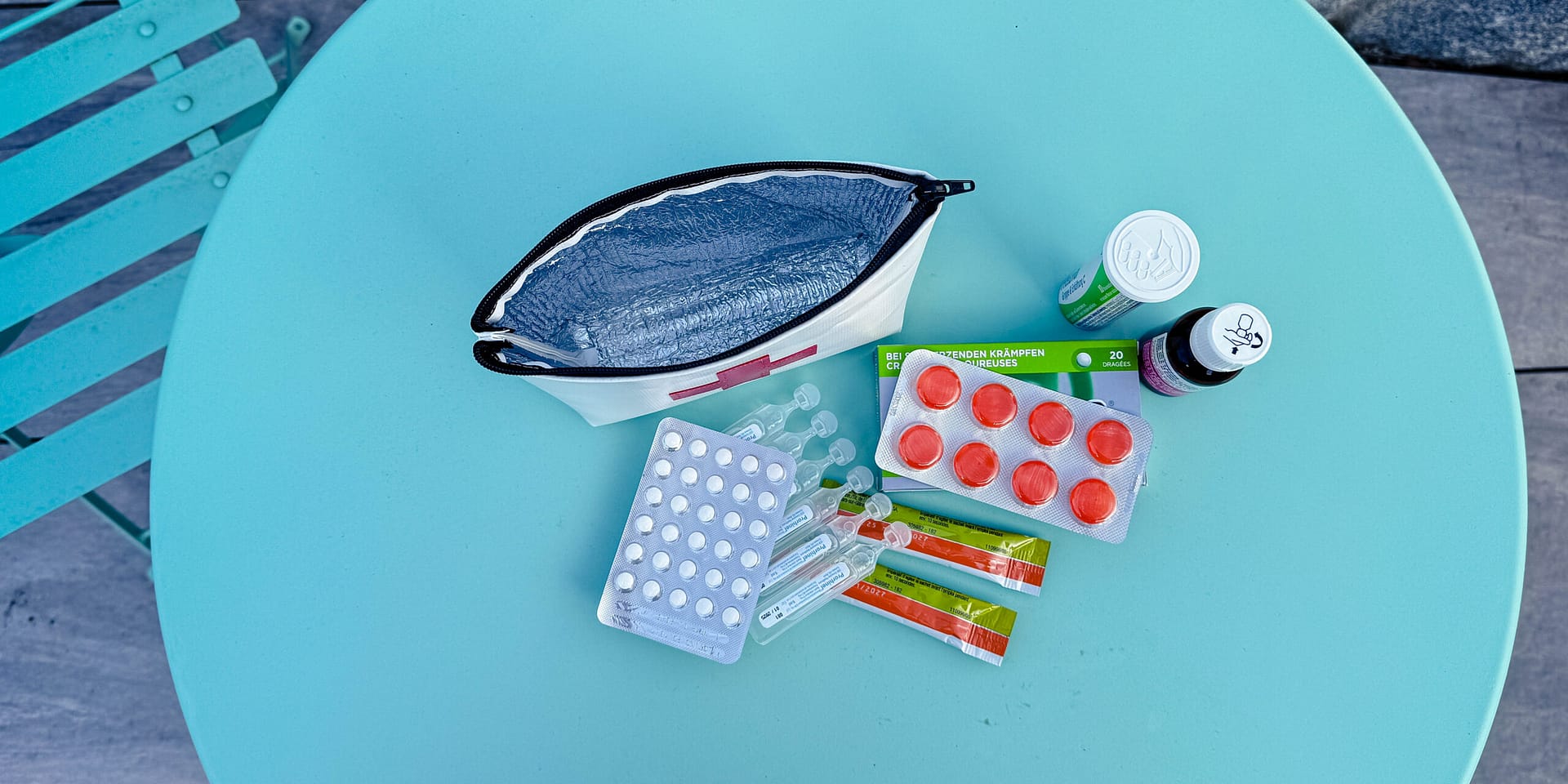 Epipen Täschchen, isoliertes Medikamententäschchen, Apotheke, Notfalltäschchen aus Blache